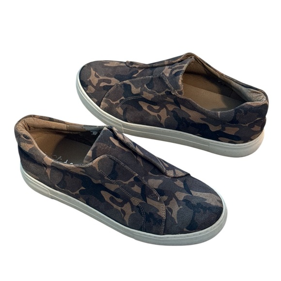 J. Slides NYC Heidi Green Camo leather slip on sneakers Sz 10 - Picture 4 of 9